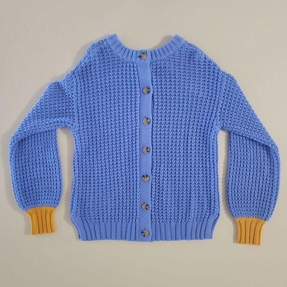 POPSUGAR Button Back Blue Crewneck Sweater - Picture 14 of 14